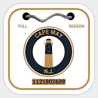 Cape May New Jersey Beach Badge Sticker